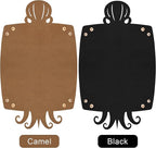 SIQUK 2 Pieces Octopus Dice Rolling Tray PU Leather Dice Mat Folding Scroll Dices Holder Trays for D&D RPG Games (Camel, Black)