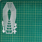 Cutting Dies Metal Stencils Scrapbooking Tools Flowers Lace Frame DIY Embossing Template for Paper Card Making Album Arts Crafts Supplies (Coffin Shape-6.8x13.8cm)