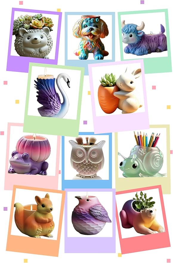 Animal Resin Molds Silicone 3D Cute Hedgehog Epoxy Resin Plaster Candle Holder Wax Molds for Candle Making, Art Crafts DIY Unique Display Home Decor