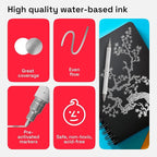 ARTISTRO 2 Silver Dual-Tip Acrylic Paint Pens - Multisurface Metallic Markers for Glass, Rock, Fabric, Wood, Plastic & More - 1 mm Fine & Brush Tips