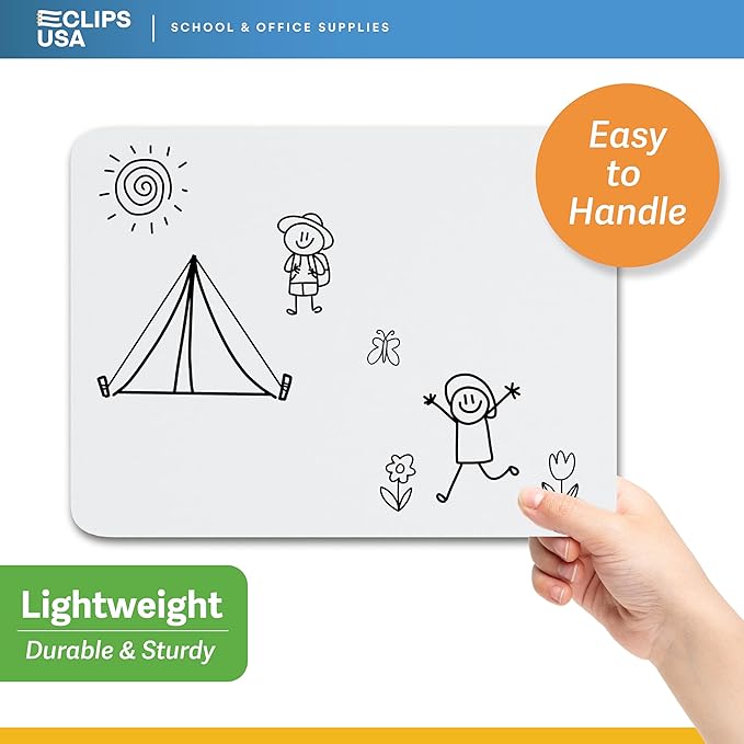Dry Erase Board, Dry Erase Lap Boards (with 12 Markers & 12 Erasers), Small White Boards Dry Erase, White Board Mini, 9” x 12” Double Sided (48 Pack)