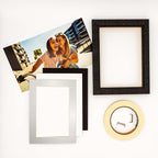 Pack of 25 Acid Free 8.5x11 Mats Bevel Cut for 7x9 Photos - Metallic Silver Precut Matboards With Backing Boards and Clear Photo Mat Bags For Pictures, Photos, Framing - 4-ply Thickness
