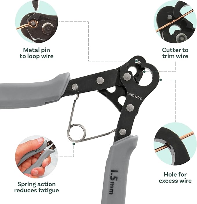 The Beadsmith One Step Looper – Create and Trim Consistent 1.5 mm Loops for Jewelry, Use With 18-26g Craft Wire