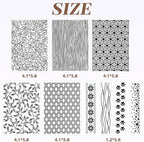 Embossing Folders Clay Stamps for Polymer Clay Earrings Making Embossing Tool Geometric Textured Flower Pottery Stamps Polymer Clay Roller Clay Texture Sheets (9PCS)