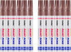 Brown Paint Markers, 12 Pack Oil-Based Waterproof Quick Dry Permanent Paint Pen Set for Rocks Painting, Wood, Fabric, Plastic, Canvas, Glass, Mugs, Metal, Tire, Stone, DIY Craft