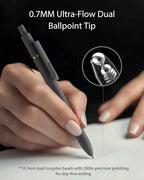 8 Pcs Gel Ink Pens, 0.7mm Fine Point for Smooth Writing Journaling Aesthetic Pens, Black Quick-Dry Long Lasting Fidge Pens, Cute School Office Supplies Gifts for Women （Morandi Black Ink）