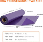 RENLITONG Purple Iron on Vinyl 12Inch by 50ft Roll HTV Heat Transfer Vinyl for T-Shirt HTV Rolls for All Cutter Machine - Easy to Cut & Weed for Heat Transfer Design