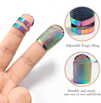 ZESION 4Pcs Sewing Thimbles, Adjustable Metal Thimbles for Hand Sewing Finger Protector, Quilting Craft Accessories for Knitting Needlework DIY Tools, Dazzling(2 Sizes, S/M)