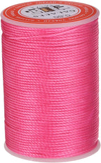 uxcell Round Leather Sewing Waxed Thread, 55m / 60 Yards Wax Polyester String, 0.8mm Waxed Stitching Cord for Leather Crafts, Bookbinding, Bracelets Braided, Rose