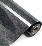 Black Glitter HTV Heat Transfer Vinyl Rolls- 10" x 8ft. Glitter HTV Black for Shirts. Iron on Vinyl and Heat Transfer Vinyl for All Cutters Machines. Easy to Cut & Weed Heat Vinyl Designs