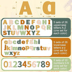 Breling 310 Pieces Felt Bulletin Board Letters Sticker with Number, 2" Bulk Self Adhesive ABC Upper Lowercase Sticky Letter for Christmas Gift Poster Bulletin Board Classroom(Light Color)