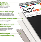 Soucolor 9" x 12" Sketch Book, 1-Pack 100 Sheets Spiral Bound Art Sketchbook, (68lb/100gsm) Acid Free Artist Drawing Book Paper Painting Drawing Writing Sketching Pad for Kids Adult Teens Girls Boys