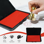 Large Ink Pad for Stamps, 6.14"×3.38" Stamp Pad, Ink Pad for Office, Notarization, and Rubber Stamps (Red