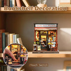 Fsolis Book Nook Kit - 3D Wood Puzzles for Adults, 285 pcs, DIY Bookshelf Scene Miniature Kit, Tiny House Mini Craft Model Gifts for Women (Uncle Joe's Pizzeria)