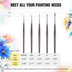 Kolinsky Sable Brushes Miniature 5PCS Professional Fine Detail Micro Artist Paint Brush Set for Watercolor, Acrylic, Oil, Model, Paint by Numbers