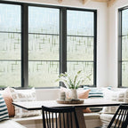 DOWELL Window Privacy Film Frosted Glass Window Film, Sun Blocking Non-Adhesive Glass Cling, Decorative Door Sticker, Self Static-Cling Tint Covering for Home Office, Cross Pattern 23.6" x 78.7"