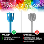 Epoxy Resin Mixer Silicone Paddles - 6 Reusable Pixiss Multipurpose Bidirectional Paint Stirrer for Drill Epoxy & Paint Mixer Drill Attachment - Paint Stirrers Epoxy Stirrer - Paint Mixer for Drill