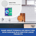 Grout Pen Grout Paint: Waterproof Tile Paint Grout Refresh Restorer for Floor, Kitchen & Bathroom Shower Tiles - Winter Grey - Can Size for Larger Projects - 125ml (4.2oz)
