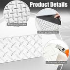4pcs Diamond Plate Sheet Metal Heavy Duty Tread Aluminum Sheet Diamond Tread Plate for Wall Covering, Cargo Trailer, RV and More (6'' X 12'' X 0.08'',Silver)