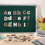 Breling 310 Pieces Felt Bulletin Board Letters Sticker with Number, 2" Bulk Self Adhesive ABC Upper Lowercase Sticky Letter for Christmas Gift Poster Bulletin Board Classroom(Brown Color)