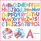 TaoBary 544 Pcs 2 Inch 16 Sheets Large Letter Stickers, Upper and Lower Case, Adhesive Vinyl Alphabet Sticker for Bulletin Board, Poster, Bottle, DIY, Notebook(Macaron Tone,1 Inch)