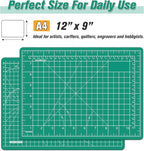 DIYSELF Cutting Mat - 9in12in, A4 Size, Double-Sided, Rotating Mat for Crafts, Sewing, Quilting & More