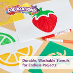 Colorations Fruit & Vegetable Shapes Stencils for Kids, 8 inches, Jumbo, Sturdy, Quality, Washable, Paint, Draw, Spray, Classroom, Arts & Crafts, Teacher, Educational