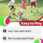 8-Pack Replacement Sticky Balls for Toss and Catch Game, 2.5 Inch Diameter, Hook and Loop Paddle Ball Refills, Outdoor Indoor Sport Toys for Kids, Family, Beach, Backyard Fun