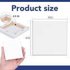 ESRICH Mini Stretched Canvas 12 Pack 4x4inch, 2/5''Profile Art Primed Canvases for Painting, 100% Cotton Small Professional Stretched Canvas for Kids and Art Supplies,for Acrylics,Oils&Other Painting.