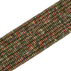 Natural Unakite Disk Stone Beads 4x2mm 160pcs Rondelle Loose Semi Gemstone Beads for Jewelry Making Design