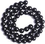 6MM Natural Black Agate Gemstone Beads Round Loose Stone Beads for Jewelry and Bracelets Making 120pcs 2 Strands 32"