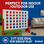 Bolaball 4 in a Row Tabletop Game – 1.8 Ft 4 to Score Game for Kids & Adults, Indoor/Outdoor Family Yard, Portable Party for Home, Picnic & Travel, Plastic Version.