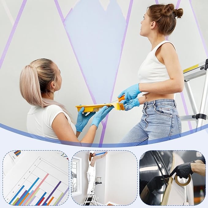 MECCANIXITY Masking Tape 0.7 Inch x 21 Yard Painter's Tape Blue Paint Tapes for DIY Crafts Arts Drawing Decoration Labeling Car Painting Artist Teachers, Pack of 6