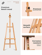 DJAR A Frame Wooden Art Easel for Painting, 57’’-76’’ Adjustable Height, Hold Canvas up to 43’’, Floor Easel Stand for Adults, Beginner