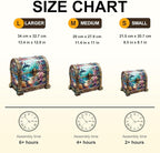 Wooden Puzzles for Adults, Treasure Chest Ocean Wooden Jigsaw Puzzle Unique Shape Animal Wood Puzzles Adult 3D Visual Effect, Birthday Gifts for Puzzle Lovers Family Games (S-8.5 * 8.1in-100pcs)