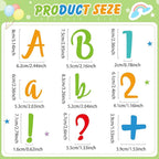 221 Pcs Classroom Bulletin Board Letters Colorful Alphabet Cutouts Number and Punctuation Symbol Combo Letter Cutouts for Spring Summer Wall Chalkboard Poster Board Decor(Bright)