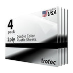 Trotec | Metallic Looking Acrylic Sheet | 12"x20"x1/16, 4 Pcs | Bright Chrome/Black | Metallic Finish - Scratch Resistant for Laser Engraving & Cutting,Printing,Glowforge,Name Plate | USA Made