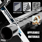 5 Pack 9 inch Reciprocating Saw Blades Set,14/18 TPI High Carbon Saw Blades,Metal Saw Blades with Organizer Case (5, 14/18TPI/225mm)
