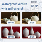 Air Dry Clay Glaze, Clay Varnish for Air Drying Clay, Clear Acrylic Varnish for Craft Pottery Waterproof & Gloss Finish