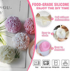 JDH 2 PCS Rose Ball Round Candle Mold 3D Rose Flowers Silicone Mold Flower Molds de silicona para velas for Candy & Home Decor - Resin Casting & Making Molds for Candle, Resin, Soap & Chocolate