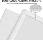 Canvas Panels 10x10 Inch 12-Pack, 10 oz Primed 100% Cotton White Blank Small Canvases for Painting, Square Flat Canvas Board for Oil Acrylics Watercolor & Tempera Paints