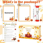 Yexiya Thanksgiving Charades Game for Family Party - 310 Cards with 1 Min Sand Timer & Blank Cards Turkey Day Family Game for Adults Groups