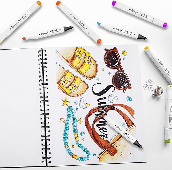 Bianyo Mixed Media Paper Sketchbook, 11" X 14", 60 Sheets/Each, 123 LBS/200 GSM, Spiral-Bound Pad, Perforated, Ideal for Wet & Dry Media Like Marker, Watercolor, Acrylic, Pastel, Pencil
