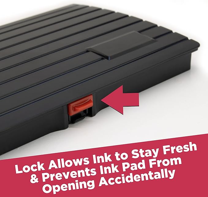 Large Premium Black Ink Stamp Pad - 5" by 7" - Quality Felt Pad