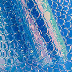 ONEART | Iridescent Transparent Embossed Vinyl Holographic Blue Clear PVC Vinyl Craft Film 16"×54" for Sewing DIY Projects-Stone