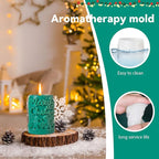 Christmas Candle Silicone Molds, 3D Candle Molds for Candle Making, Silicone Epoxy Resin Mold, Ornament Mould for DIY Wax Scented Candle Soaps Art Craft Cake Chocolate Home Decor（849）