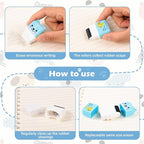 24 Pcs Cute Eraser for Pencils Cute Animals Eraser with Cover and Clean up Roller Kawaii Erasers for Kids Fun Erasers Back to School Supplies Kid Party Favors Gift