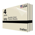 Trotec TroLase | 12"x20"x1/16", 4 Pcs | Almond/Black | 2 Ply | Modified Acrylic | Laser Engraving Double Color Plastic Sheet | Engraving Blanks for Laser, Saw, Guillotine | Made in USA