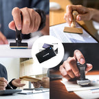 Large Ink Pad for Stamps, 6.14"×3.38" Stamp Pad, Ink Pad for Office, Notarization, and Rubber Stamps (Blue