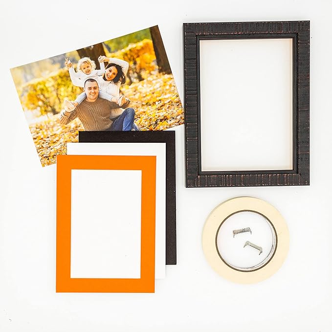 5.5x8.5 Mat for 8.5x11 Frame - Precut Mat Board Acid-Free Orange 5.5x8.5 Photo Matte for a 8.5x11 Picture Frame, Premium Matboard for Family Photos, Show Kits, Art, Picture Framing, Pack of 10 Mats